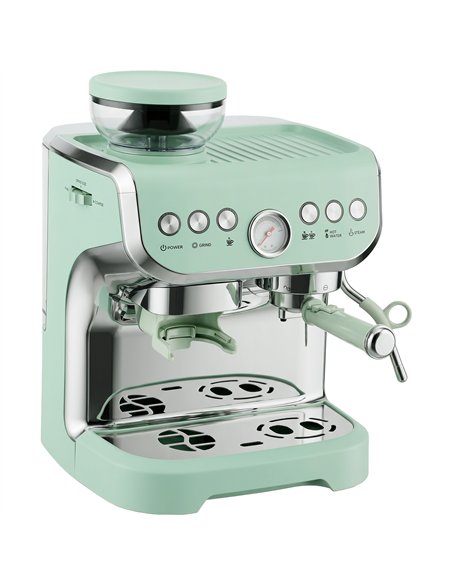 HOMCOM Bean to Cup Coffee Machine, Espresso Machine with Integrated Bean Grinder & Steam Wand, Light Green - pic 193198 | FastDaddyshop