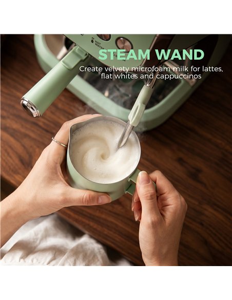 HOMCOM Bean to Cup Coffee Machine, Espresso Machine with Integrated Bean Grinder & Steam Wand, Light Green - pic 193202 | FastDaddyshop