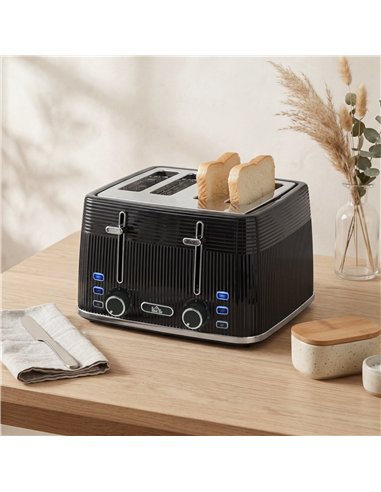 HOMCOM 4 Slice Toaster with 7 Browning Levels, Bread Toaster with Removable Crumb Tray, Black