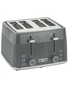 HOMCOM 4 Slice Toaster with 7 Browning Levels, Bread Toaster with Removable Crumb Tray, Grey