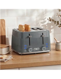 HOMCOM 4 Slice Toaster with 7 Browning Levels, Bread Toaster with Removable Crumb Tray, Grey 2