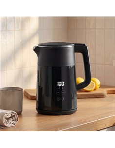 HOMCOM Electric Kettle, 1.7L Fast Boil 3kW Water Kettle with UK Strix Thermostat, LED Display, Keep Warm Function, Black 2
