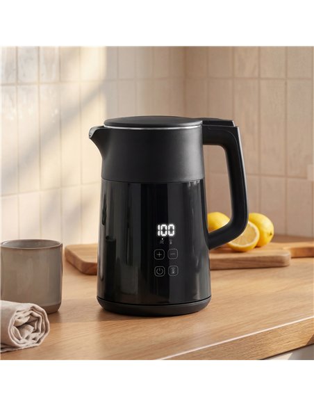 HOMCOM Electric Kettle, 1.7L Fast Boil 3kW Water Kettle with UK Strix Thermostat, LED Display, Keep Warm Function, Black - pic 193226 | FastDaddyshop