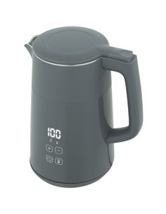 HOMCOM Electric Kettle, 1.7L Fast Boil 3kW Water Kettle with UK Strix Thermostat, LED Display, Keep Warm Function, Grey
