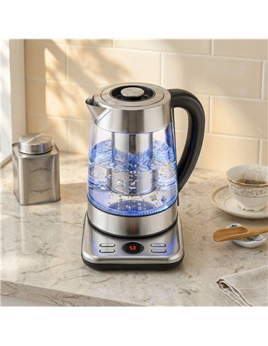HOMCOM Electric Kettle, 1.7L Fast Boil 3KW Water Kettle with UK Strix Thermostat, Tea Infuser, Keep Warm Function