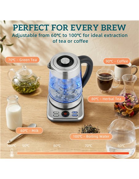 HOMCOM Electric Kettle, 1.7L Fast Boil 3KW Water Kettle with UK Strix Thermostat, Tea Infuser, Keep Warm Function - pic 193248 | FastDaddyshop