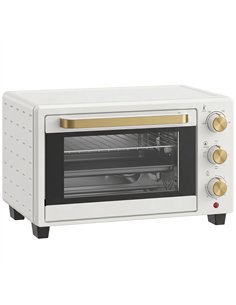 HOMCOM 21L Mini Countertop Oven, 100°C-230°C Adjustable Temperature, White