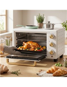 HOMCOM 21L Mini Countertop Oven, 100°C-230°C Adjustable Temperature, White 2