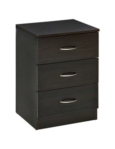 HOMCOM Three-Drawer Simple Bedside Table - Black