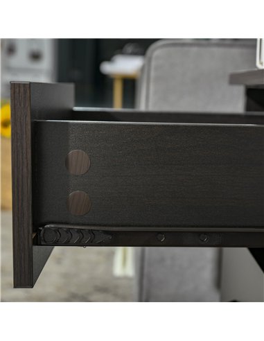HOMCOM Three-Drawer Simple Bedside Table - Black