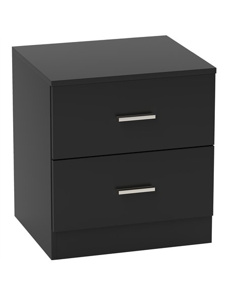 HOMCOM Modern Bedside Table, Beside Cabinet with 2 Drawers, for Bedroom, Living Room, Black - pic 193288 | FastDaddyshop