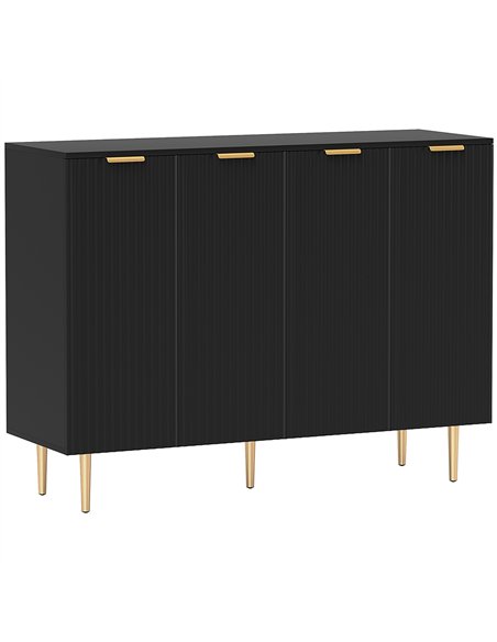 HOMCOM Sideboard Buffet Cabinet, Modern Kitchen Storage Cabinet with Adjustable Shelves and Metal Legs, Black - pic 193315 | FastDaddyshop