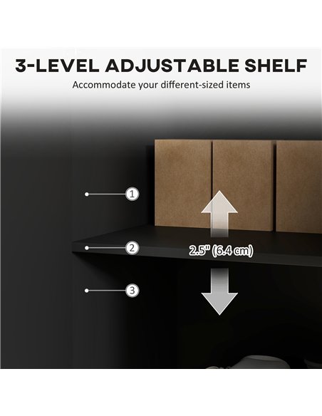 HOMCOM Sideboard Buffet Cabinet, Modern Kitchen Storage Cabinet with Adjustable Shelves and Metal Legs, Black - pic 193319 | FastDaddyshop