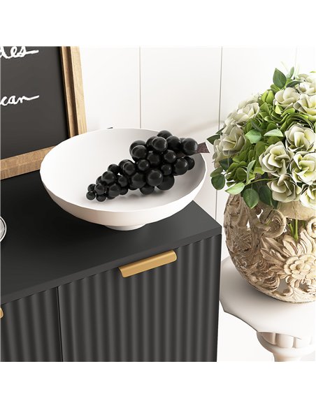 HOMCOM Sideboard Buffet Cabinet, Modern Kitchen Storage Cabinet with Adjustable Shelves and Metal Legs, Black - pic 193323 | FastDaddyshop