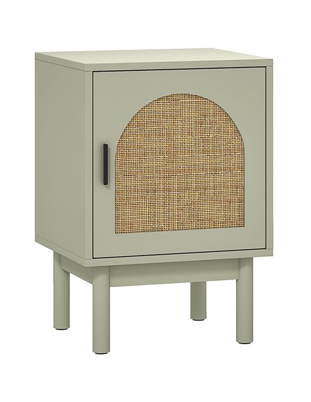 HOMCOM Rattan Bedside Table for Bedroom - Light Green - pic 193333 | FastDaddyshop