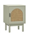 HOMCOM Rattan Bedside Table for Bedroom - Light Green