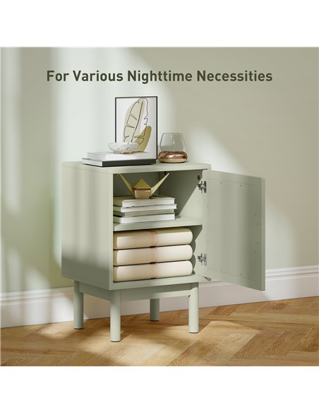 HOMCOM Rattan Bedside Table for Bedroom - Light Green - pic 193336 | FastDaddyshop
