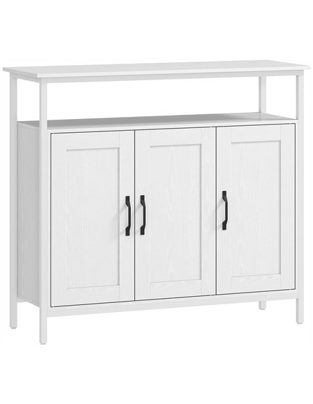 HOMCOM Industrial Kitchen Sideboard with Open Shelf, 2 Cabinets, Adjustable Shelves for Living Room, Dining Room, White - pic 193351 | FastDaddyshop