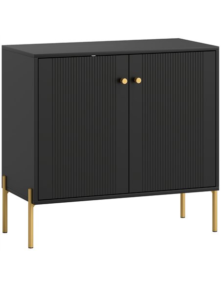 HOMCOM Sideboard Buffet Cabinet, Coffee Bar Cabinet with Fluted Doors and Adjustable Shelf, Black - pic 193378 | FastDaddyshop
