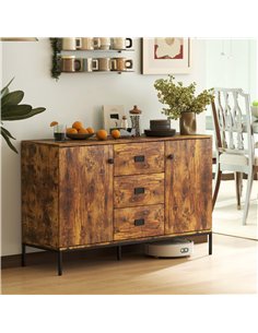 HOMCOM Modern Rustic Brown Sideboard 2
