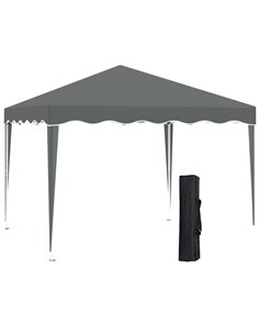 Outsunny 3x3m Pop Up Gazebo with Carry Bag, Wave Edge, Grey