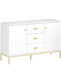 HOMCOM Modern White and Gold Sideboard