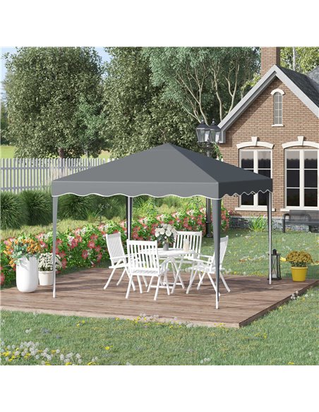 Outsunny 3x3m Pop Up Gazebo with Carry Bag, Wave Edge, Grey - pic 19340 | FastDaddyshop