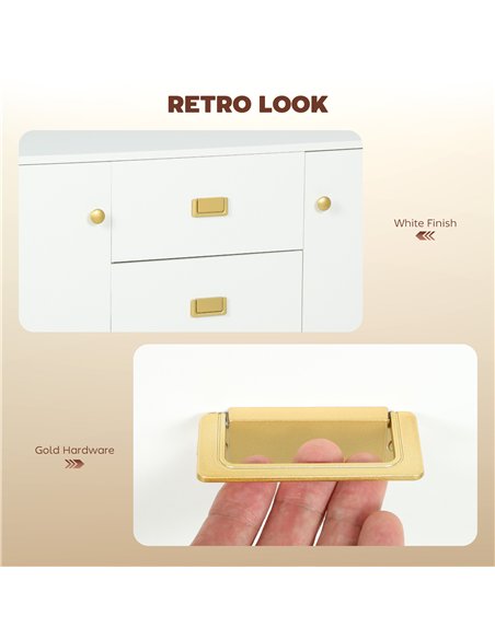 HOMCOM Modern White and Gold Sideboard - pic 193400 | FastDaddyshop