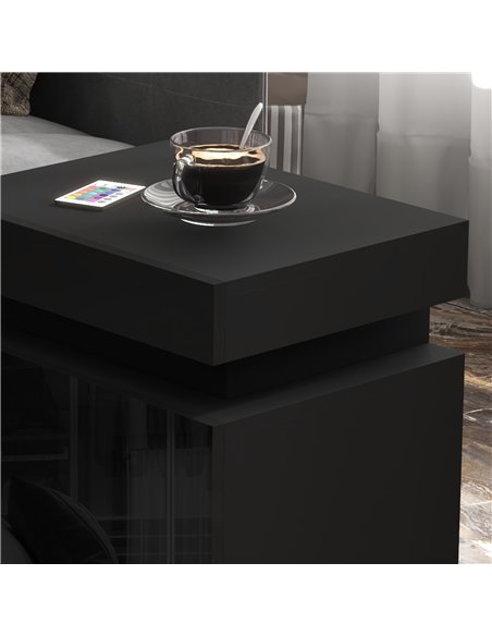 HOMCOM High Gloss Front Bedside Tables Set of 2, Nightstands with RGB LED Light and 2 Drawers, Chest of Drawers for Bedroom, Liv - pic 193440 | FastDaddyshop