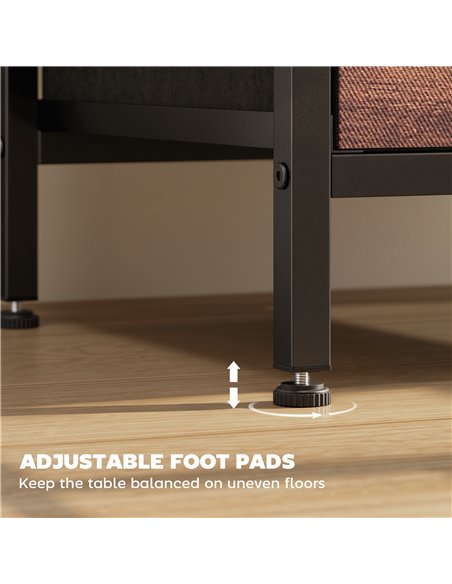 HOMCOM Bedside Table with Charging Station - Rustic Brown - pic 193510 | FastDaddyshop