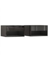 HOMCOM Floating Bedside Tables Set of 2, Wall Mounted Nightstand, High Gloss Black