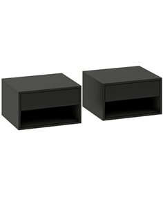 HOMCOM Floating Bedside Tables Set of 2, Wall Mounted Nightstand, Black