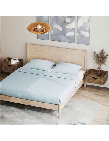 HOMCOM Floating Nightstands Set of 2, Wall Mounted Bedside Table with Drawer for Bedroom, Rustic Brown