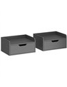 HOMCOM Floating Nightstands Set of 2, Wall Mounted Bedside Table with Drawer for Bedroom, Black