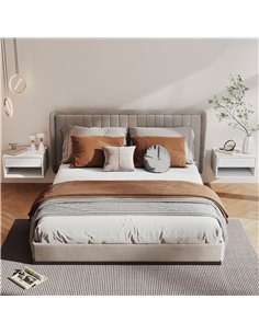 HOMCOM Set of Two Floating Bedside Tables - White 2