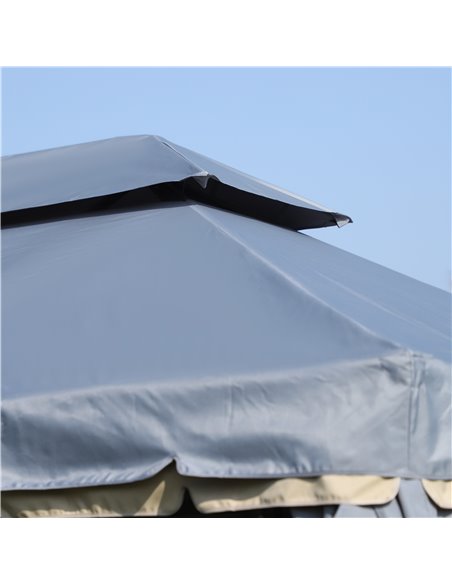 Outsunny 3 x 4m Aluminium Alloy Gazebo Marquee Canopy Pavilion Patio Garden Party Tent Shelter with Nets and Sidewalls - Grey - pic 19364 | FastDaddyshop