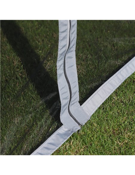 Outsunny 3 x 4m Aluminium Alloy Gazebo Marquee Canopy Pavilion Patio Garden Party Tent Shelter with Nets and Sidewalls - Grey - pic 19365 | FastDaddyshop