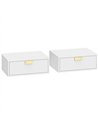 HOMCOM Modern Floating Nightstands Set of 2, Wall Mounted Bedside Tables with Wave Drawer White