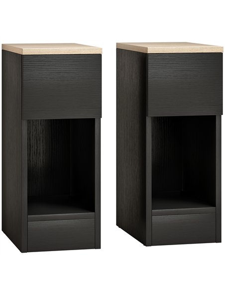 HOMCOM Set of Two Modern Storage Bedside Tables - Black - pic 193738 | FastDaddyshop