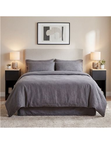HOMCOM Set of Two Modern Storage Bedside Tables - Black