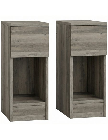 HOMCOM Set of Two Modern Storage Bedside Tables - Grey - pic 193747 | FastDaddyshop