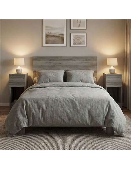 HOMCOM Set of Two Modern Storage Bedside Tables - Grey - pic 193753 | FastDaddyshop