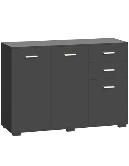 HOMCOM Sideboard, Modern Storage Cabinet with 2 Drawers, 3 Doors and Adjustable Shelves, Black - pic 193765 | FastDaddyshop
