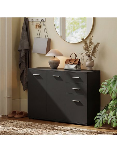 HOMCOM Sideboard, Modern Storage Cabinet with 2 Drawers, 3 Doors and Adjustable Shelves, Black - pic 193773 | FastDaddyshop