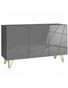 HOMCOM Modern Luxe High Gloss Sideboard, with Hairpin Legs, Grey