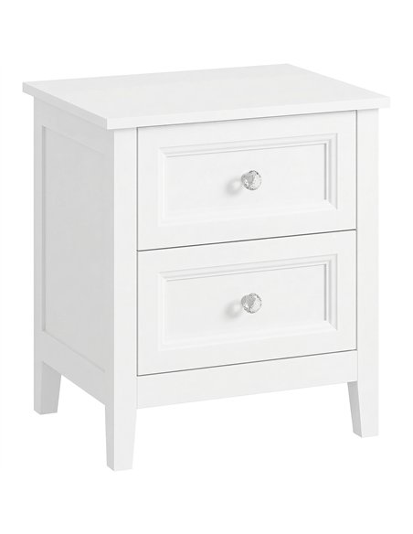 HOMCOM Nightstand with 2 Drawers Modern Bedside Table for Bedroom Living Room White - pic 193819 | FastDaddyshop