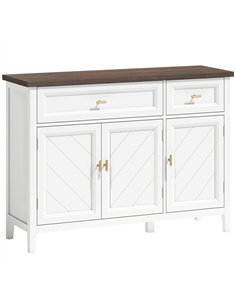 HOMCOM Modern Sideboard with 3 Doors, 2 Drawers and Adjustable Shelves, White