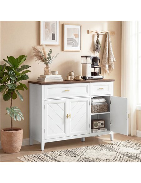 HOMCOM Modern Sideboard with 3 Doors, 2 Drawers and Adjustable Shelves, White - pic 193829 | FastDaddyshop