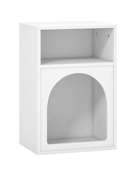 HOMCOM Bedside Table with 2 Open Compartments - White - pic 193873 | FastDaddyshop