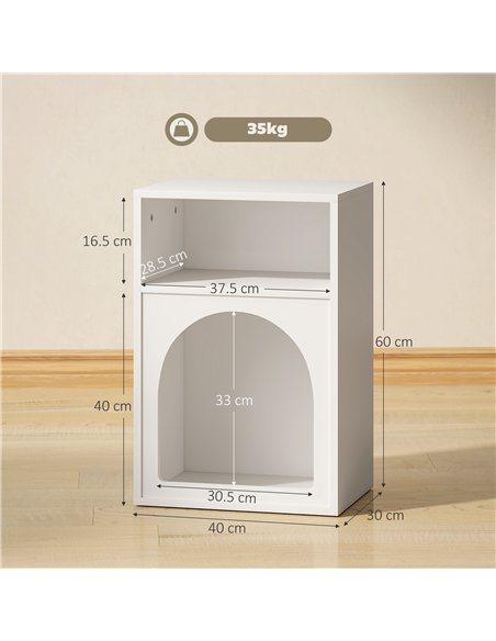 HOMCOM Bedside Table with 2 Open Compartments - White - pic 193875 | FastDaddyshop